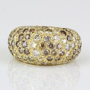 Cartier 18k Yellow Gold 4-Carat Diamond Sauvage Dome Ring c.1994